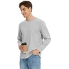 image:imageWiWi Viscose from Bamboo Mens Long Sleeve TShirt Crew Neck Lightweight Cooling Running Hiking SXXLLight Heather Grey