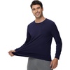 image:imageWiWi Viscose from Bamboo Mens Long Sleeve TShirt Crew Neck Lightweight Cooling Running Hiking SXXLNavy