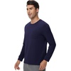 image:imageWiWi Viscose from Bamboo Mens Long Sleeve TShirt Crew Neck Lightweight Cooling Running Hiking SXXLNavy