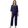 image:imageWiWi Viscose from Bamboo Pajama Set for Women 2 Pieces Long Sleeve Loungwear Soft Sleepwear Loose Comfy Pj Sets Pockets SXXLCnavy