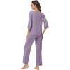 image:imageWiWi Viscose from Bamboo Pajama Set for Women 2 Pieces Long Sleeve Loungwear Soft Sleepwear Loose Comfy Pj Sets Pockets SXXLCviolet