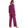 image:imageWiWi Viscose from Bamboo Pajama Set for Women 2 Pieces Long Sleeve Loungwear Soft Sleepwear Loose Comfy Pj Sets Pockets SXXLDpurplish Red
