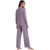 image:imageWiWi Viscose from Bamboo Pajama Set for Women 2 Pieces Long Sleeve Loungwear Soft Sleepwear Loose Comfy Pj Sets Pockets SXXLDviolet