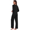 image:imageWiWi Viscose from Bamboo Pajama Set for Women 2 Pieces Long Sleeve Loungwear Soft Sleepwear Loose Comfy Pj Sets Pockets SXXLEblack