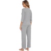 image:imageWiWi Viscose from Bamboo Pajama Set for Women 2 Pieces Long Sleeve Loungwear Soft Sleepwear Loose Comfy Pj Sets Pockets SXXLEheather Grey