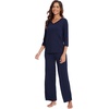 image:imageWiWi Viscose from Bamboo Pajama Set for Women 2 Pieces Long Sleeve Loungwear Soft Sleepwear Loose Comfy Pj Sets Pockets SXXLEnavy