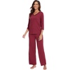 image:imageWiWi Viscose from Bamboo Pajama Set for Women 2 Pieces Long Sleeve Loungwear Soft Sleepwear Loose Comfy Pj Sets Pockets SXXLEwine