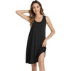 image:imageWiWi Viscose from Bamboo Tank Nightgown for Women Super Soft Summer Sleeveless Cooling Sleep Shirts SXXLCblack