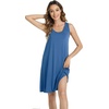 image:imageWiWi Viscose from Bamboo Tank Nightgown for Women Super Soft Summer Sleeveless Cooling Sleep Shirts SXXLCprussian Blue