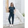 image:imageWiWi Womens 2 Piece Tracksuits Set with Pockets Scoop Neck Short Sleeve Tops Jogger Pants Lounge Sets Outfits SXXLDeep Teal