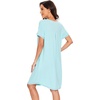 image:imageWiWi Womens Bamboo Viscose Nightgowns Soft Short Sleeve Sleep Shirt Lightweight Cool Nightshirt Pajama Dress SXXLAaqua