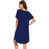 image:imageWiWi Womens Bamboo Viscose Nightgowns Soft Short Sleeve Sleep Shirt Lightweight Cool Nightshirt Pajama Dress SXXLAnavy
