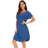 image:imageWiWi Womens Bamboo Viscose Nightgowns Soft Short Sleeve Sleep Shirt Lightweight Cool Nightshirt Pajama Dress SXXLAprussian Blue