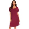 image:imageWiWi Womens Bamboo Viscose Nightgowns Soft Short Sleeve Sleep Shirt Lightweight Cool Nightshirt Pajama Dress SXXLAwine
