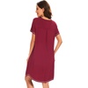 image:imageWiWi Womens Bamboo Viscose Nightgowns Soft Short Sleeve Sleep Shirt Lightweight Cool Nightshirt Pajama Dress SXXLAwine