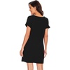 image:imageWiWi Womens Bamboo Viscose Nightgowns Soft Short Sleeve Sleep Shirt Lightweight Cool Nightshirt Pajama Dress SXXLBblack