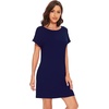 image:imageWiWi Womens Bamboo Viscose Nightgowns Soft Short Sleeve Sleep Shirt Lightweight Cool Nightshirt Pajama Dress SXXLBnavy