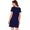 image:imageWiWi Womens Bamboo Viscose Nightgowns Soft Short Sleeve Sleep Shirt Lightweight Cool Nightshirt Pajama Dress SXXLBnavy
