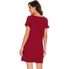 image:imageWiWi Womens Bamboo Viscose Nightgowns Soft Short Sleeve Sleep Shirt Lightweight Cool Nightshirt Pajama Dress SXXLBwine Red