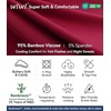 image:imageWiWi Womens Bamboo Viscose Nightgowns Soft Short Sleeve Sleep Shirt Lightweight Cool Nightshirt Pajama Dress SXXLBwine Red