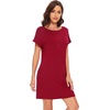 image:imageWiWi Womens Bamboo Viscose Nightgowns Soft Short Sleeve Sleep Shirt Lightweight Cool Nightshirt Pajama Dress SXXLBwine Red