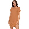 image:imageWiWi Womens Bamboo Viscose Nightgowns Soft Short Sleeve Sleep Shirt Lightweight Cool Nightshirt Pajama Dress SXXLCburnt Orange