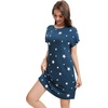 image:imageWiWi Womens Bamboo Viscose Nightgowns Soft Short Sleeve Sleep Shirt Lightweight Cool Nightshirt Pajama Dress SXXLCdark Navy Star