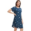 image:imageWiWi Womens Bamboo Viscose Nightgowns Soft Short Sleeve Sleep Shirt Lightweight Cool Nightshirt Pajama Dress SXXLCdark Navy Star