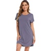 image:imageWiWi Womens Bamboo Viscose Nightgowns Soft Short Sleeve Sleep Shirt Lightweight Cool Nightshirt Pajama Dress SXXLCpurplish Grey
