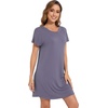 image:imageWiWi Womens Bamboo Viscose Nightgowns Soft Short Sleeve Sleep Shirt Lightweight Cool Nightshirt Pajama Dress SXXLCpurplish Grey