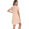 image:imageWiWi Womens Bamboo Viscose Nightgowns Soft Short Sleeve Sleep Shirt Lightweight Cool Nightshirt Pajama Dress SXXLDbeige