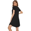 image:imageWiWi Womens Bamboo Viscose Nightgowns Soft Short Sleeve Sleep Shirt Lightweight Cool Nightshirt Pajama Dress SXXLDblack