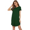 image:imageWiWi Womens Bamboo Viscose Nightgowns Soft Short Sleeve Sleep Shirt Lightweight Cool Nightshirt Pajama Dress SXXLDdark Green