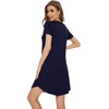 image:imageWiWi Womens Bamboo Viscose Nightgowns Soft Short Sleeve Sleep Shirt Lightweight Cool Nightshirt Pajama Dress SXXLDnavy