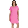 image:imageWiWi Womens Bamboo Viscose Nightgowns Soft Short Sleeve Sleep Shirt Lightweight Cool Nightshirt Pajama Dress SXXLDraspberry Pink