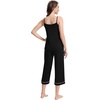 image:imageWiWi Womens Cami Pajama Sets 2 Piece Camisole Top Capri Pants Sleepwear Soft Lingerie Bamboo Viscose PJs SXXLAblack