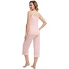 image:imageWiWi Womens Cami Pajama Sets 2 Piece Camisole Top Capri Pants Sleepwear Soft Lingerie Bamboo Viscose PJs SXXLAcream Pink