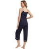 image:imageWiWi Womens Cami Pajama Sets 2 Piece Camisole Top Capri Pants Sleepwear Soft Lingerie Bamboo Viscose PJs SXXLAnavyWhite Dots