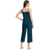 image:imageWiWi Womens Cami Pajama Sets 2 Piece Camisole Top Capri Pants Sleepwear Soft Lingerie Bamboo Viscose PJs SXXLApeacock Blue