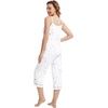 image:imageWiWi Womens Cami Pajama Sets 2 Piece Camisole Top Capri Pants Sleepwear Soft Lingerie Bamboo Viscose PJs SXXLAwhite Stars