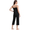 image:imageWiWi Womens Cami Pajama Sets 2 Piece Camisole Top Capri Pants Sleepwear Soft Lingerie Bamboo Viscose PJs SXXLBblack