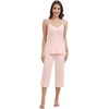 image:imageWiWi Womens Cami Pajama Sets 2 Piece Camisole Top Capri Pants Sleepwear Soft Lingerie Bamboo Viscose PJs SXXLBcream Pink