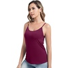 image:imageWiWi Womens Camisole Adjustable Spaghetti Straps Undershirt Soft Tank Tops Bamboo Viscose Cami Sleepwear SXXLAburgundy
