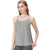 image:imageWiWi Womens Camisole Adjustable Spaghetti Straps Undershirt Soft Tank Tops Bamboo Viscose Cami Sleepwear SXXLAheather Grey