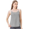image:imageWiWi Womens Camisole Adjustable Spaghetti Straps Undershirt Soft Tank Tops Bamboo Viscose Cami Sleepwear SXXLAheather Grey
