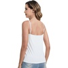 image:imageWiWi Womens Camisole Adjustable Spaghetti Straps Undershirt Soft Tank Tops Bamboo Viscose Cami Sleepwear SXXLAraw White