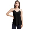 image:imageWiWi Womens Camisole Adjustable Spaghetti Straps Undershirt Soft Tank Tops Bamboo Viscose Cami Sleepwear SXXLBblack
