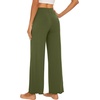 image:imageWiWi Womens Casual Wide Leg Palazzo Pants Comfy Lounge Pajama Bottoms Viscose from Bamboo Yoga Sweatpants SXXLBarmy Green