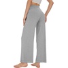 image:imageWiWi Womens Casual Wide Leg Palazzo Pants Comfy Lounge Pajama Bottoms Viscose from Bamboo Yoga Sweatpants SXXLCheather Grey