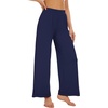 image:imageWiWi Womens Casual Wide Leg Palazzo Pants Comfy Lounge Pajama Bottoms Viscose from Bamboo Yoga Sweatpants SXXLCnavy
